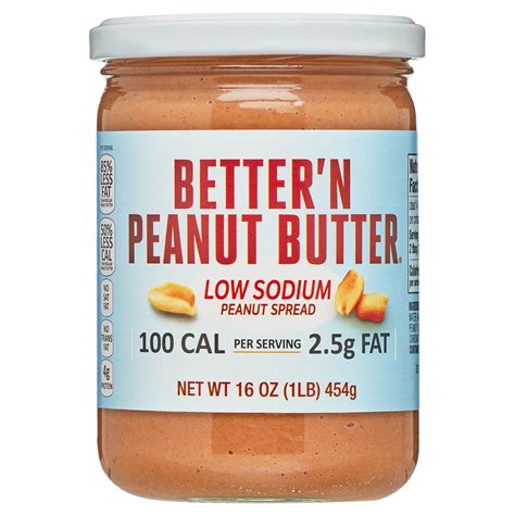 Better N Peanut Butter Low Sodium Low Fat Cal Oz Palm Oil