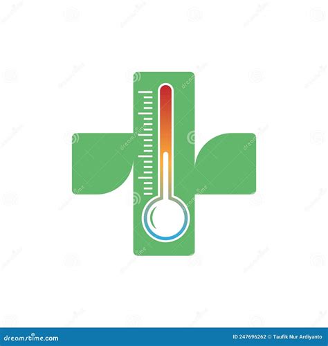 Thermometer Icon Logo Design Illustration Template Stock Illustration