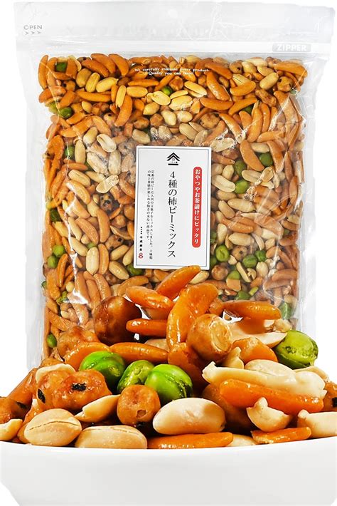 Amazon co jp 柿の種 あられ おかき 大容量 4種の 柿ピー 豆菓子 ミックス 業務用 お菓子 かきのたね ピーナッツ