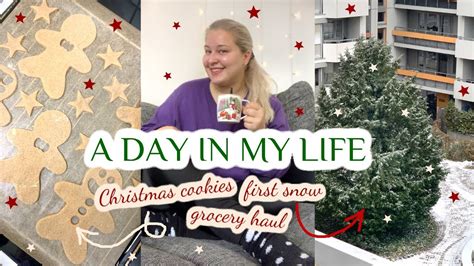 Day In My Life Christmas Baking First Snow Grocery Haul Holidays