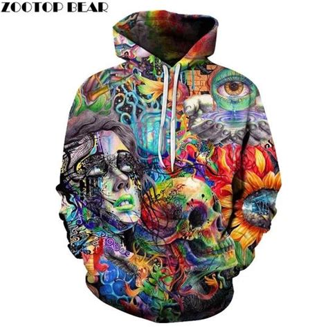 Paint Skull 3d Printed Hoodies Men Women Sweatshirts Hooded Pullover B