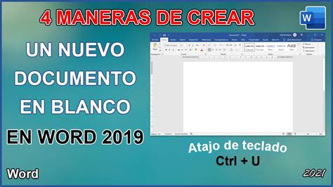 C Mo Crear Un Nuevo Documento En Blanco En Word Jerry Rv Youtube