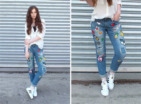 Diy Patch Jeans And Adidas Superstars Oh Anne