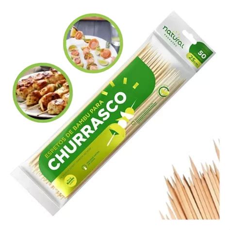 Espeto Espetinho Vareta Bambu Churrasco Cm Ecol Gico Mercadolivre