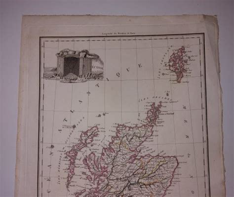 Mapa Antiguo Siglo Xix Scotland Escocia Reino Unido Juan Baptiste