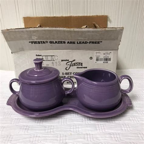 Fiesta Lilac Purple 4 Piece Cream And Sugar Tray Set New In Etsy