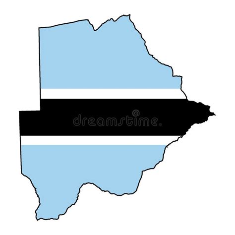 Mapa De La Silueta Botswana En La Bandera Nacional Ilustraci N Del