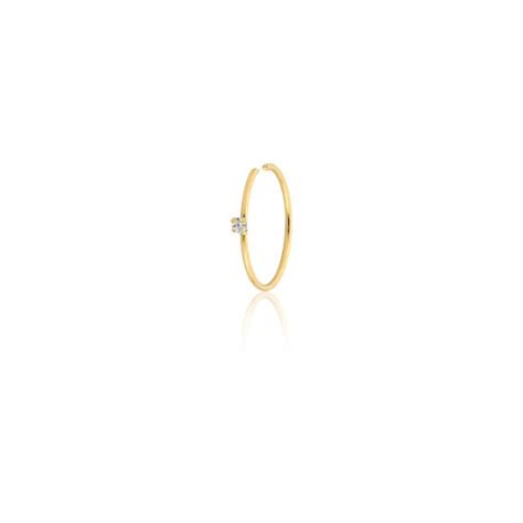 Piercing de Nariz Argola Zircônia em Ouro 18k