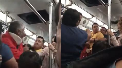 Por Sentarse Dos Hombres Pelean Por Asiento En Metro Cdmx N