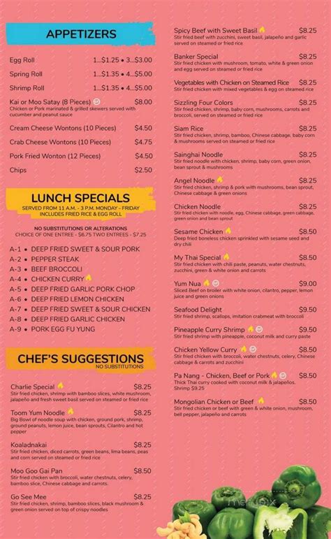 Menu Of Thai Menu In Amarillo Tx 79109