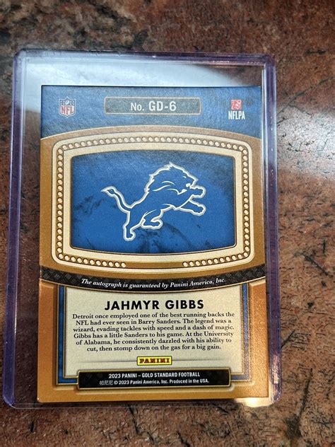 Jahmyr Gibbs 🔥 2023 Panini Gold Standard Auto 7199 Detroit Lions