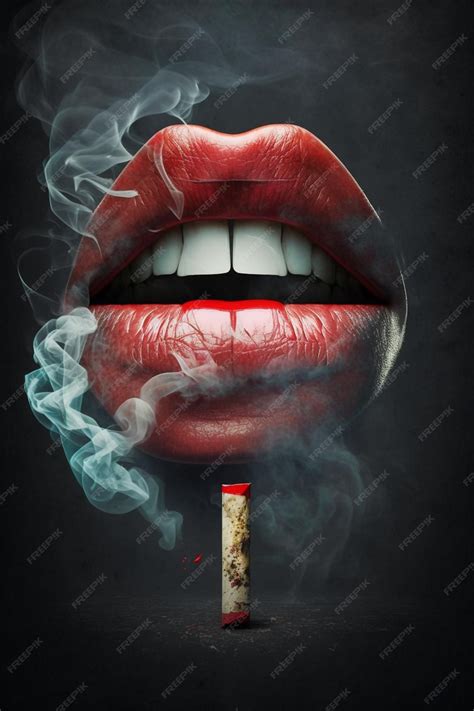 Red Lips Smoke Wallpaper