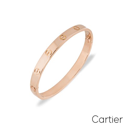 Cartier Rose Gold Plain Love Bracelet Size 17 B6035617 Rich Diamonds