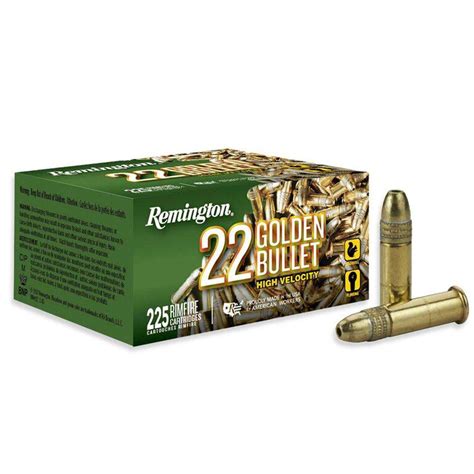 Remington Ammunition 21229 Golden Bullet 22 Lr 36 Gr Plated Hollow Point 225 Bx 10 Cs Locked