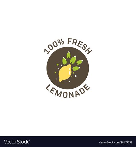 Nature Fresh Lemonade Logo Icon Simple Round Vector Image