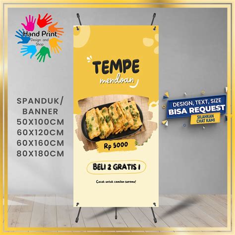 Jual SPANDUK BANNER Tempe Mendoan Goreng Tempe Gorengan Makanan Bisa