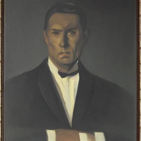 A Painting Of A Man In A Dark Suit With A Stern Stable Diffusion