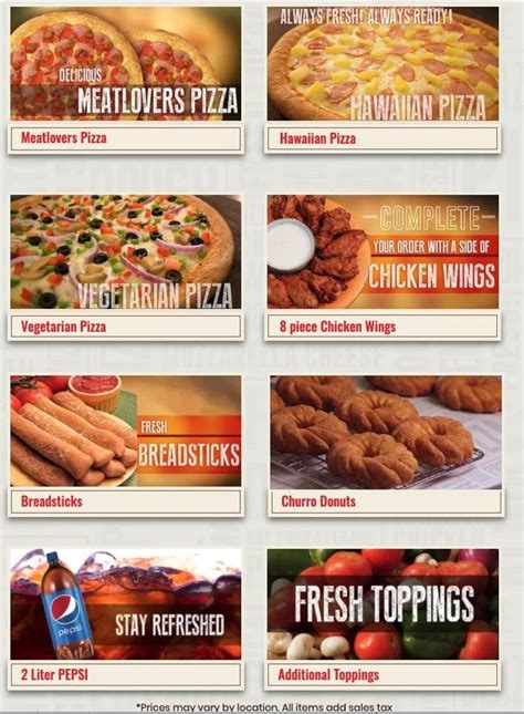 Online Menu of Pronto Pizza Restaurant, Pico Rivera, California, 90660 ...