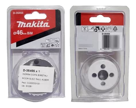 Sierra Copa 46mm Makita D 35455 Chapa Metal Madera Mecha Mkb