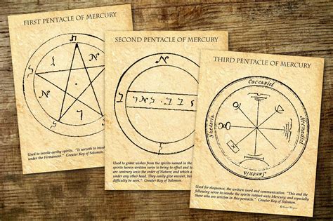 MERCURY PENTACLES Of SOLOMON 5 Printable Pages In 2022 King Solomon