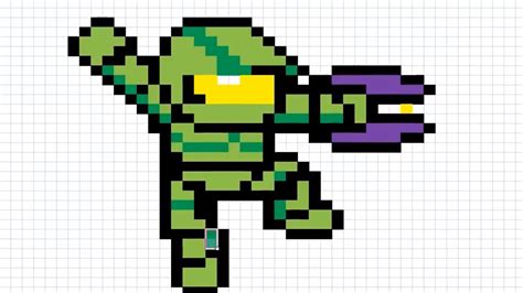 How To Draw Master Chief From Halo Pixel Art Youtube