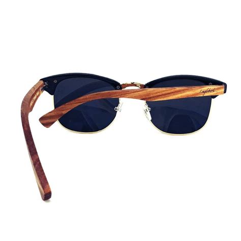 Real Walnut Wood Club Style Sunglasses With Bamboo Case Polarized