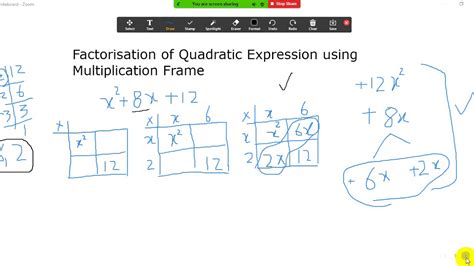 Factorization Of Quadratic Expression Using Multiplication Frame Maths Vii Ch 2 9 July 2020