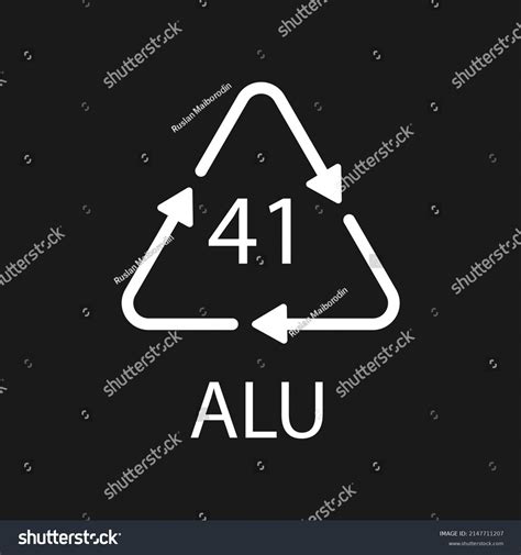 Aluminium Recycling Symbol Alu 41 Vector Stock Vector Royalty Free