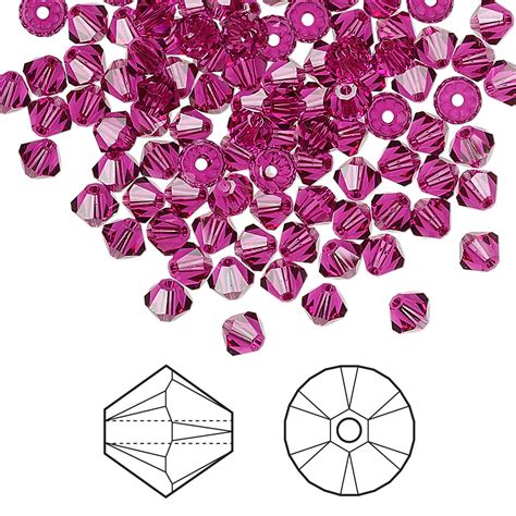 Bead Crystal Passions® Fuchsia 4mm Bicone 5328 Sold Per Pkg Of