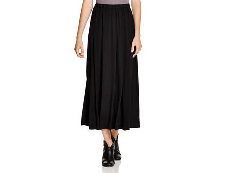 Lyst Eileen Fisher Silk Pleated Maxi Skirt In Black