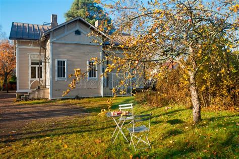 KOUVOLA, FINLAND - OCTOBER 15, 2018: Beautiful Autumn in Old Rustic Museum District of Kouvola ...