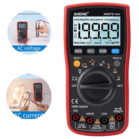 Aneng An Profesional Digital Multimeter Counts True Rms Ac Dc