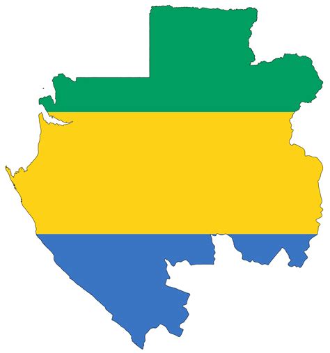 Gabon Flag Map - MapSof.net