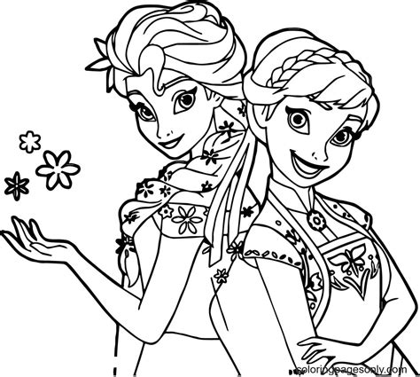 Coloring Pages Of Anna And Elsa