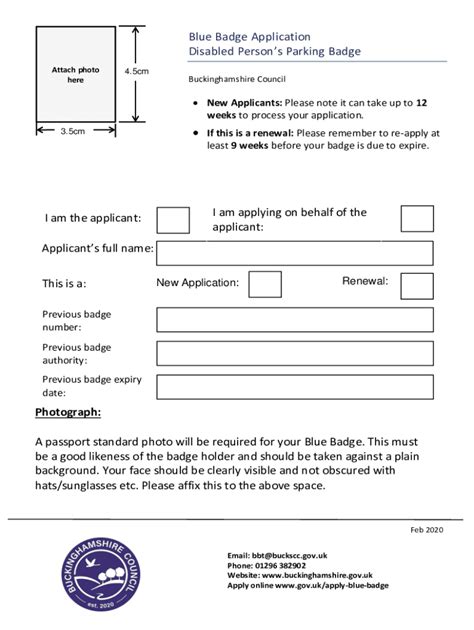 Blue Badge Application To Print Off 2020 2025 Form Fill Out And Sign