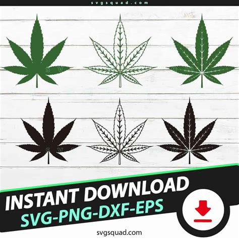 Weed Leaf Svg Bundle Cutting Files Svg Png Cricut Silhouette Vector