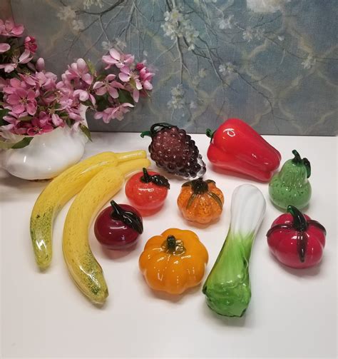 Vintage Murano Style Hand Blown Art Glass Fruits And Vegetables Etsy