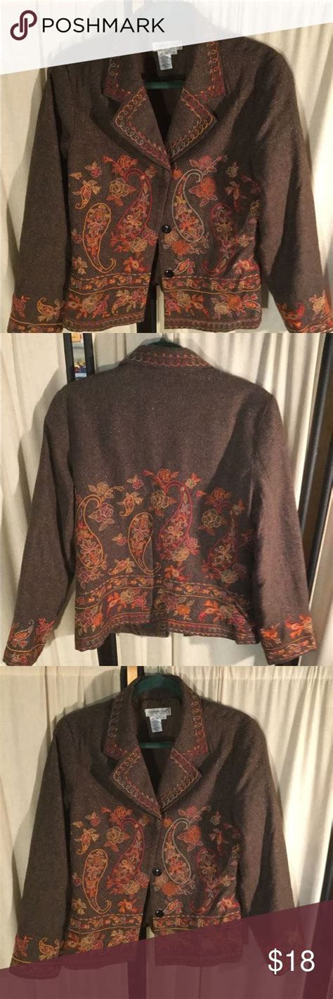 Vintage Coldwater Creek Embroidered Jacket M Embroidered Jacket