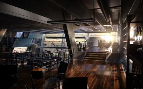 Avengers Tower Conference Room Staircase Design Spaceship Interior