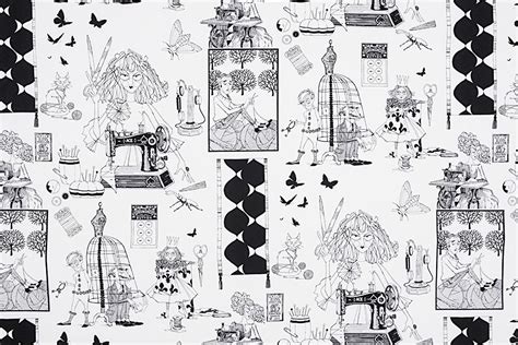 Alexander Henry A Ghastlie Craft Ghastly Color Black And White Cotton