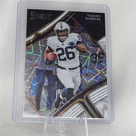 Saquon Barkley Panini Select Draft Picks Fieldlevel White Lazer