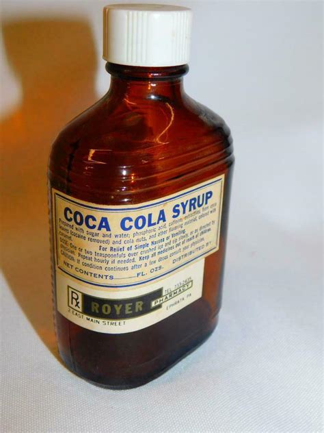 Vintage Coca Cola Syrup Medicine Bottle Rx Royer Pharmacy Ephrata Pa