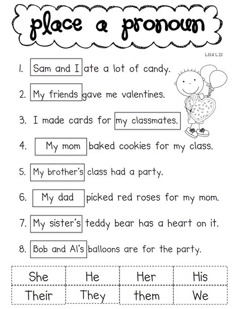 Subject Object Pronouns Worksheet 6th Grade