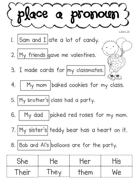 Object Pronouns Worksheet For Grade