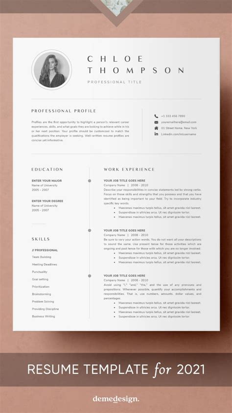 Resume Template For 2024 Professional Resume Design