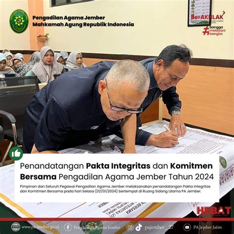 Penandatangan Pakta Integritas Dan Komitmen Bersama Pengadilan Agama