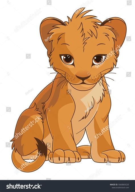 Cartoon Lion Cub On White Background เวกเตอร์สต็อก ปลอดค่าลิขสิทธิ์ 1660869220