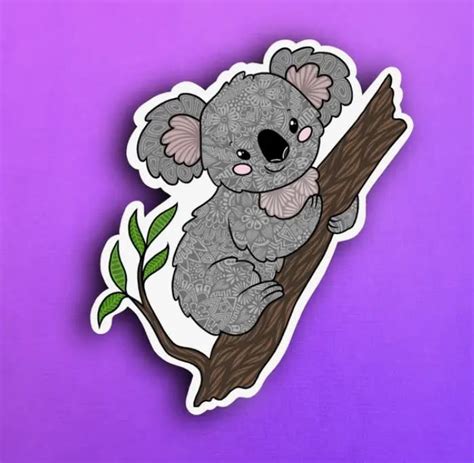 Koala Bear Vinyl Sticker Wit Whimsy Toys