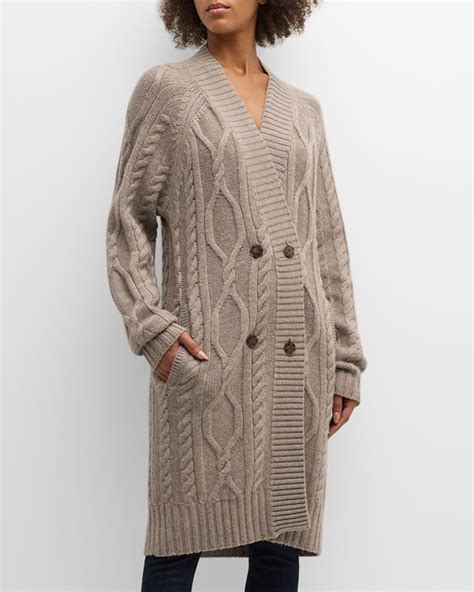 Naadam Cable Knit Wool Cashmere Coat Timber Editorialist