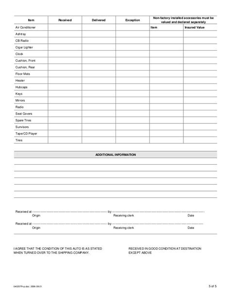 Valued Inventory Beltinexpress Insurance Claim Form